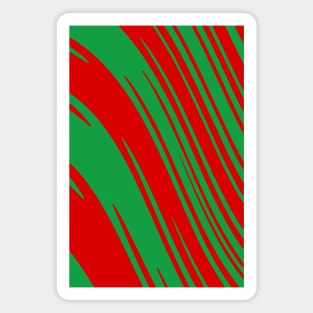 Candy Cane Christmas Red & Green Stripes Abstract Pattern Design Magnet